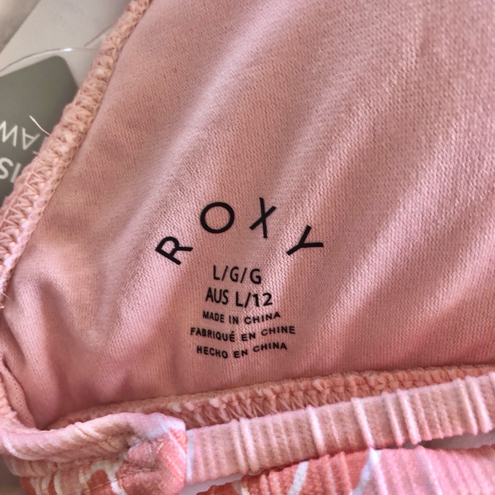 nwt roxy floral bikini (top L, bottom M) - Picture 5 of 9